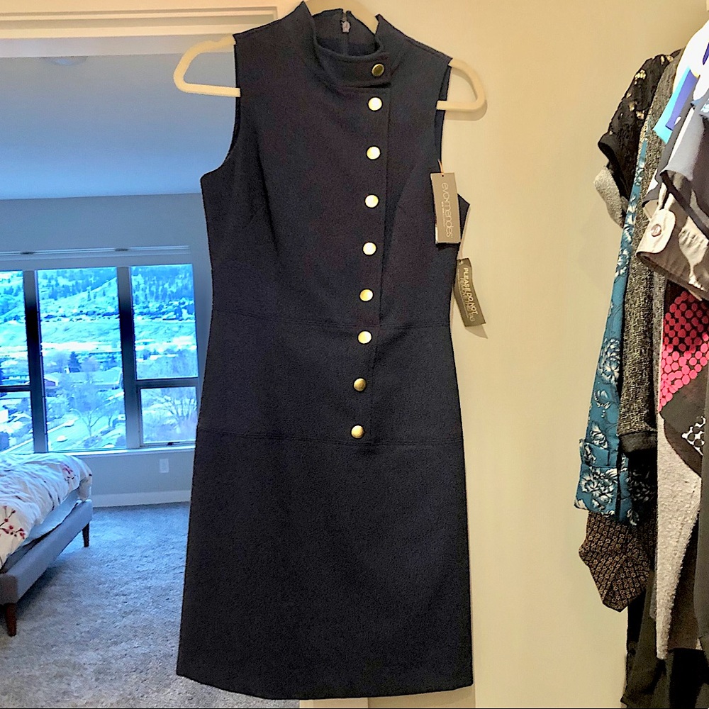 Navy 3/4 Length Dress Eva Mendes NYandCo